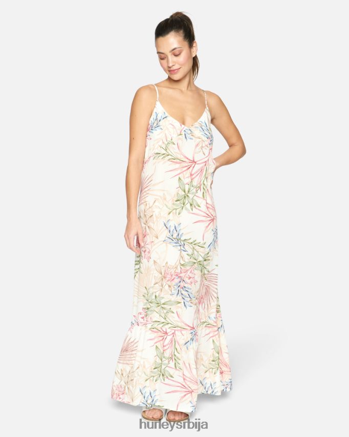 одећу ср Hurley Жене летња макси хаљина са палмама крем мулти 46R660591