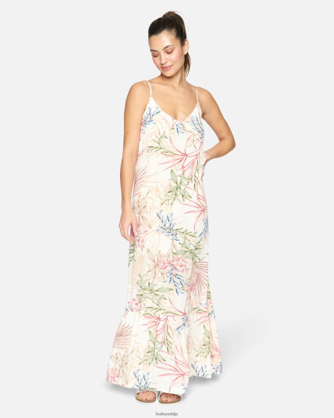 одећу ср Hurley Жене летња макси хаљина са палмама крем мулти 46R660591