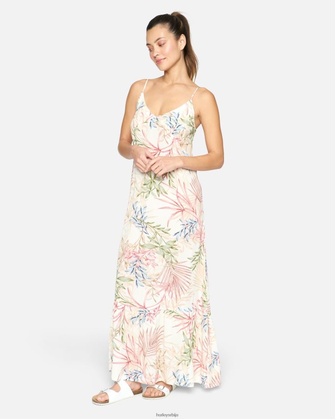 одећу ср Hurley Жене летња макси хаљина са палмама крем мулти 46R660591