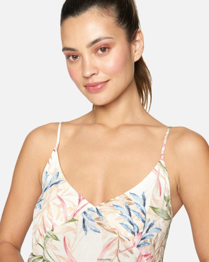 одећу ср Hurley Жене летња макси хаљина са палмама крем мулти 46R660591