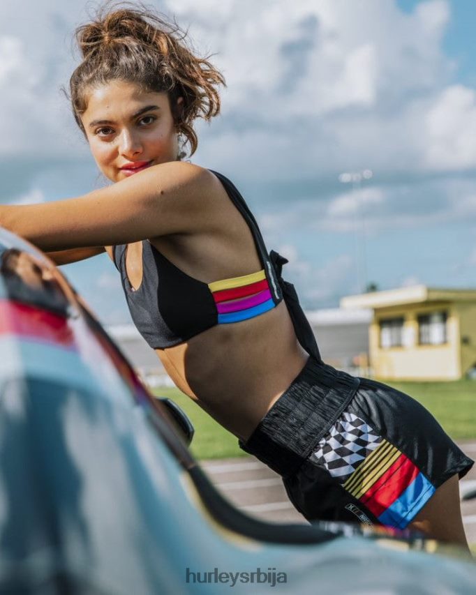 одећу ср Hurley Жене насцар цолор блоцкед 2.5" шортс црно бели 46R660499