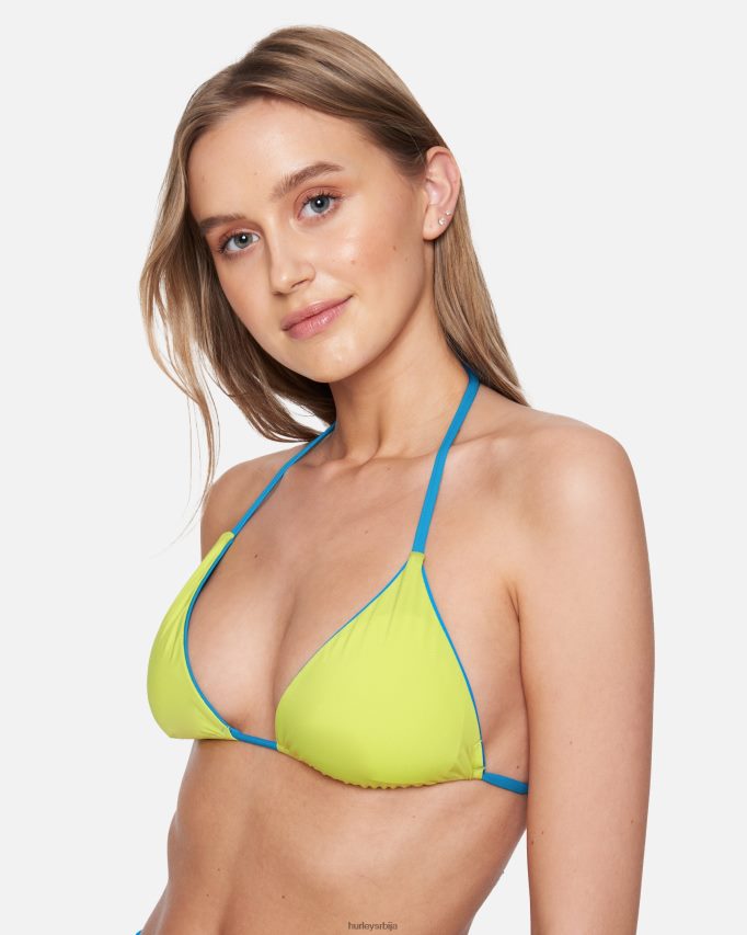 одећу ср Hurley Жене чврсти реверзибилни основни три топ плави ритам/неон креч 46R660467