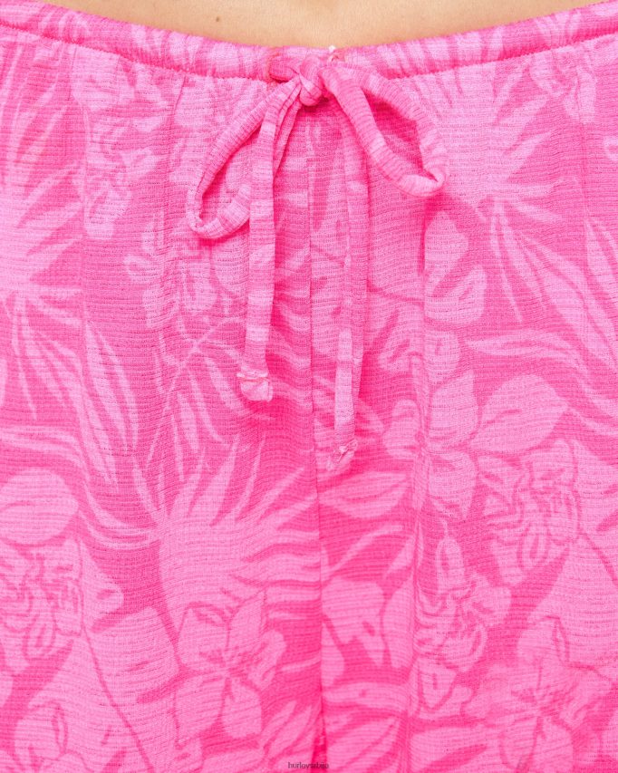 одећу ср Hurley Жене панталоне са бочним прорезом у џунгли пинк пунцх 46R660471