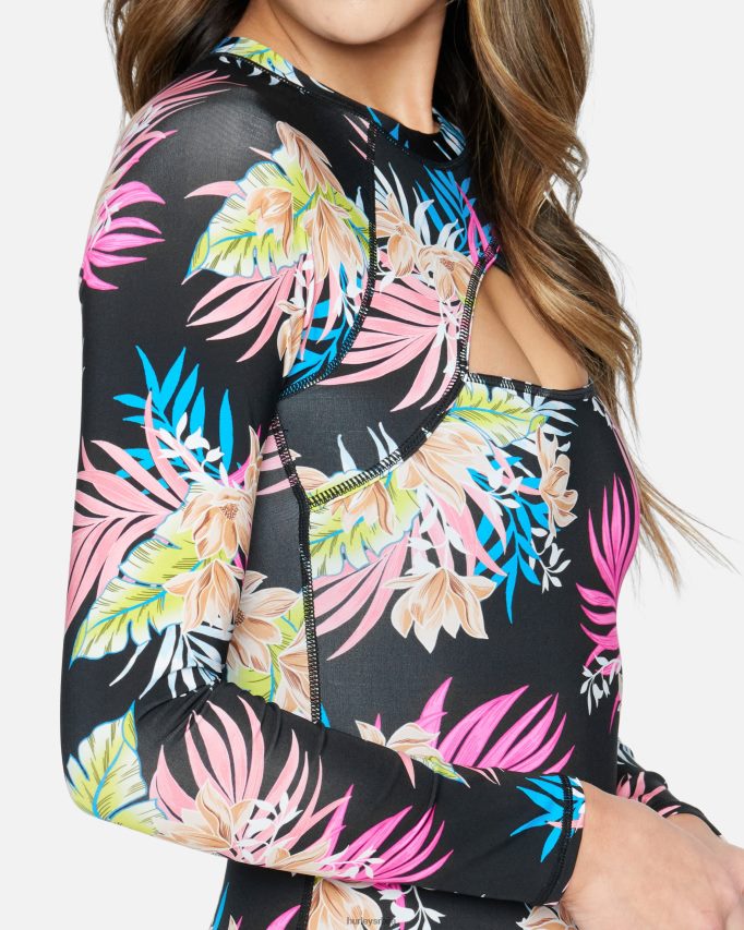 одећу ср Hurley Жене хана цросс иоке сурфсуит црн 46R660477