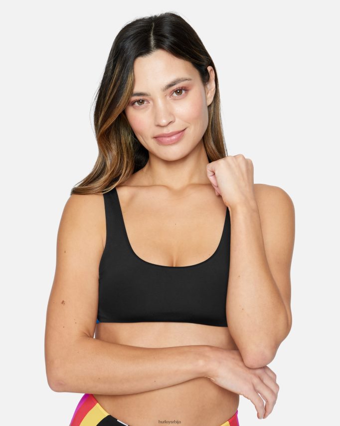 одећу ср Hurley Жене насцар реверзибилна лопатица фронт топ црно бели 46R660497