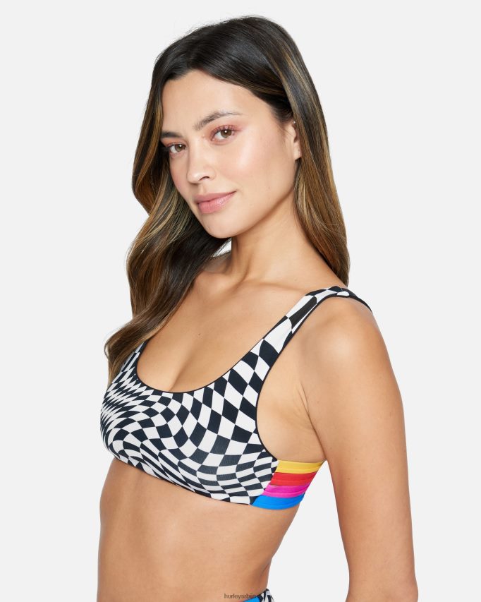 одећу ср Hurley Жене насцар реверзибилна лопатица фронт топ црно бели 46R660497