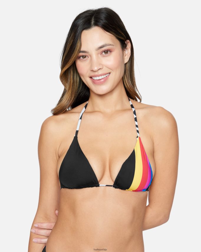 одећу ср Hurley Жене насцар реверзибилни троугао врх црно бели 46R660502