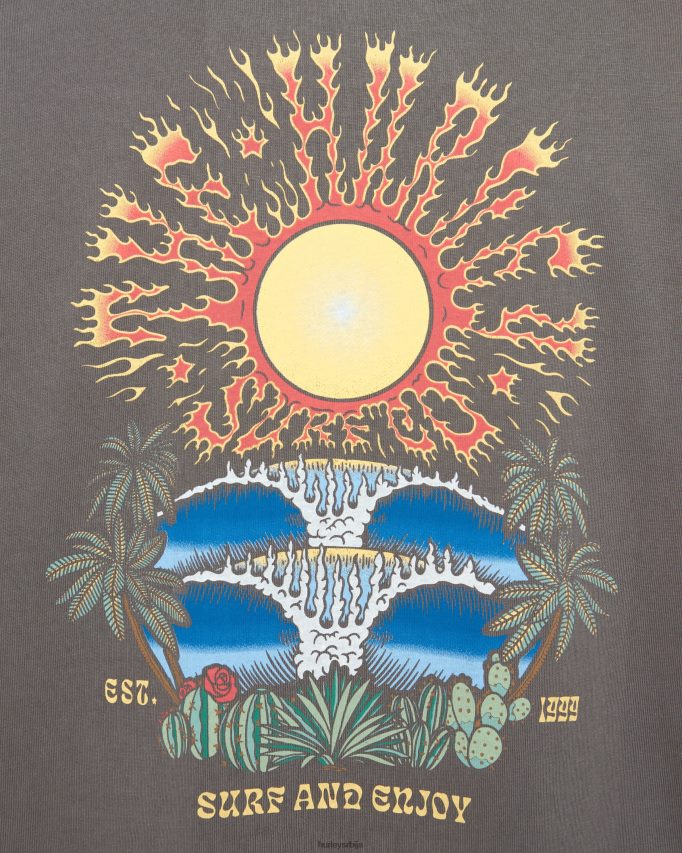 одећу ср Hurley Жене гори сунце дечко мајица црн 46R660551