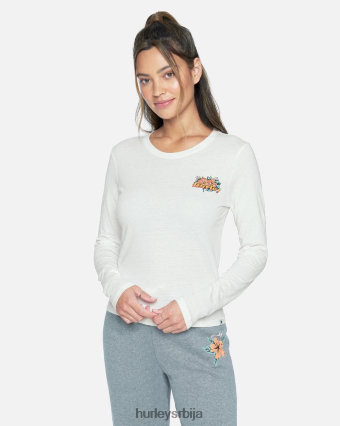 одећу ср Hurley Жене виолет перфецт црев мајица дугих рукава марсхмаллов 46R660558