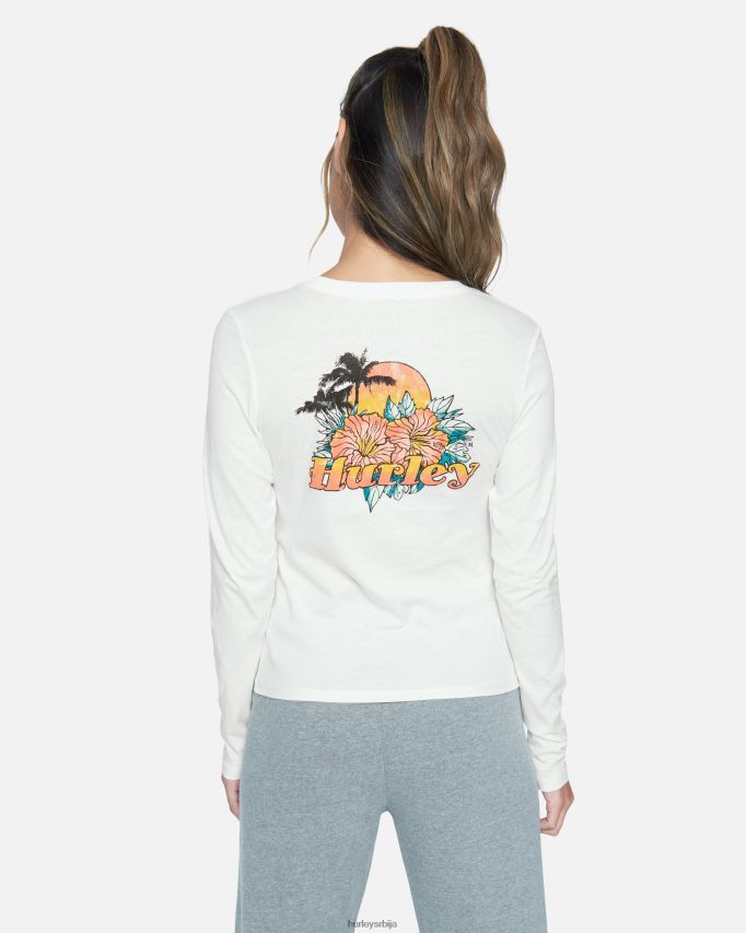 одећу ср Hurley Жене виолет перфецт црев мајица дугих рукава марсхмаллов 46R660558