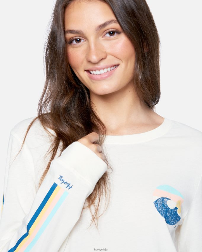 одећу ср Hurley Жене Класична мајица дугих рукава са тракама тофу 46R660573