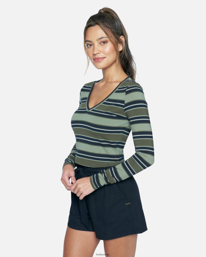 одећу ср Hurley Жене сопхие фиттед мајица шарена пруга 46R660580