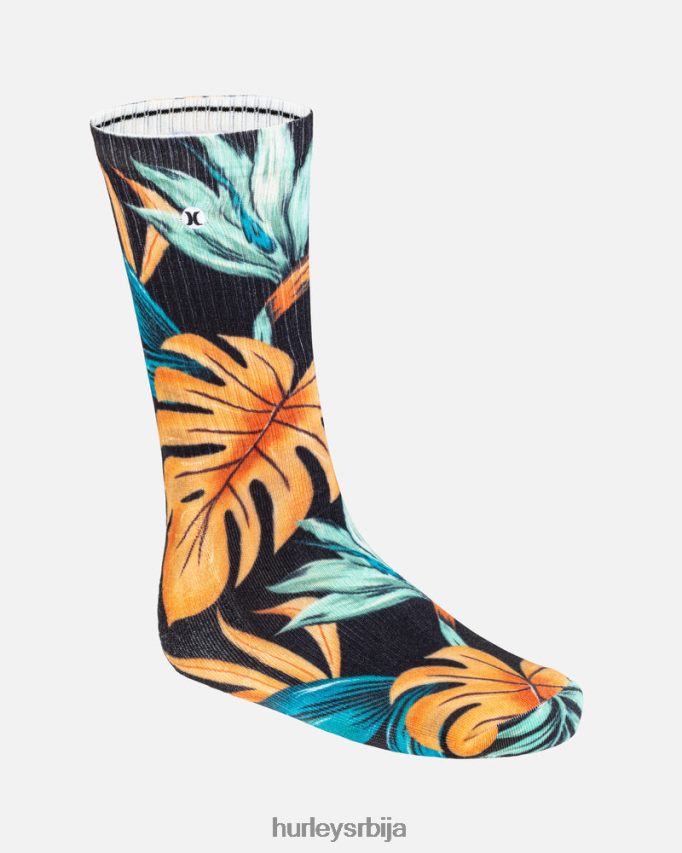 Прибор ср Hurley мушкарци х2о-дри штампане чарапе за посаду 1ком црн 46R66081