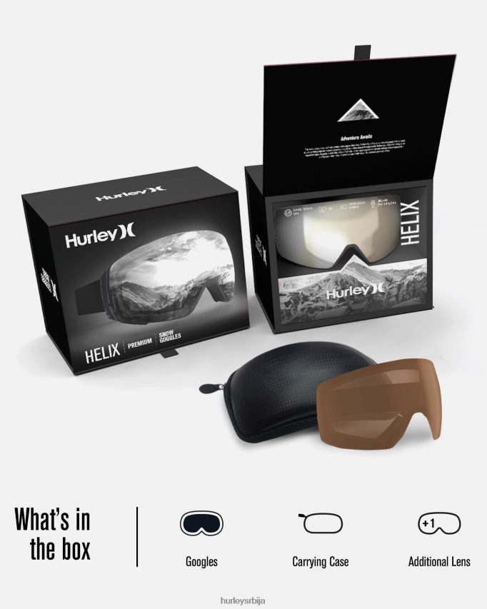 Прибор ср Hurley мушкарци хелик наочаре за снег за одрасле + магнетна сочива сребрно огледало 46R660458