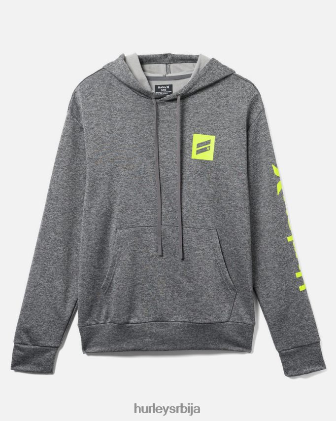 одећу ср Hurley мушкарци постоји боотцамп француски фротир пуловер с капуљачом сива/црна 46R66052