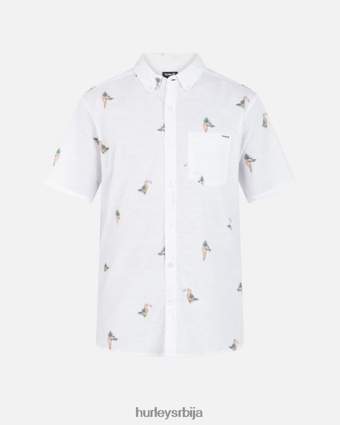 одећу ср Hurley мушкарци једна и једина растезљива кошуља кратких рукава бела 2 46R660284