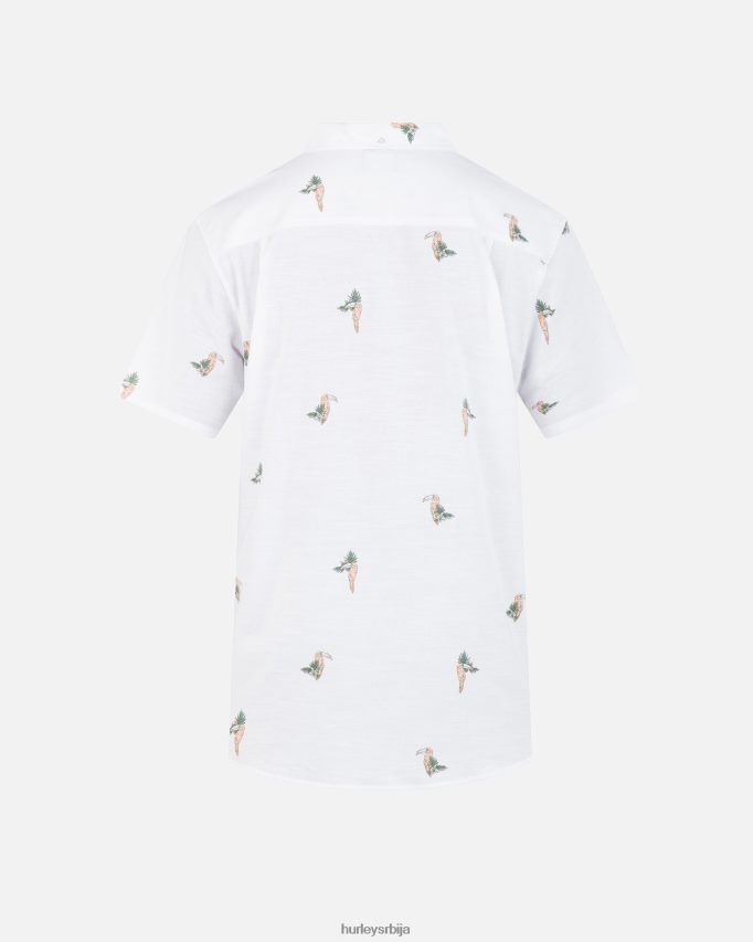 одећу ср Hurley мушкарци једна и једина растезљива кошуља кратких рукава бела 2 46R660284