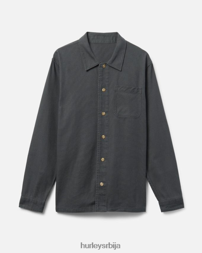 одећу ср Hurley мушкарци бикби платнена кошуља дугих рукава тамно камено сива 46R660315