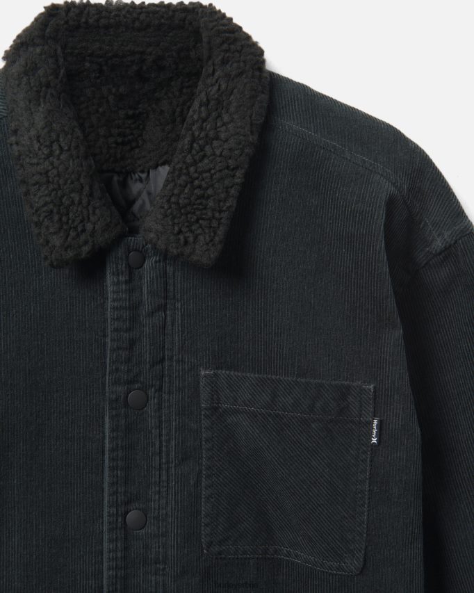 одећу ср Hurley мушкарци бикби цорд кошуља дугих рукава са поставом шерпе тамно камено сива 46R660318