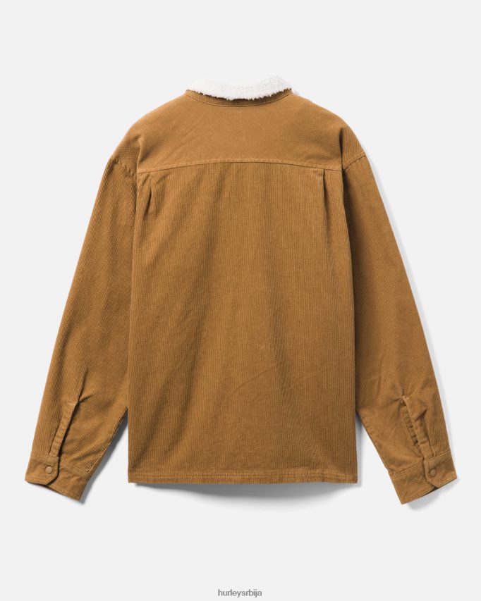 одећу ср Hurley мушкарци бикби цорд кошуља дугих рукава са поставом шерпе златни доодле 46R660319