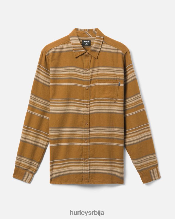 одећу ср Hurley мушкарци портланд органска фланелска кошуља бронзана 46R660331