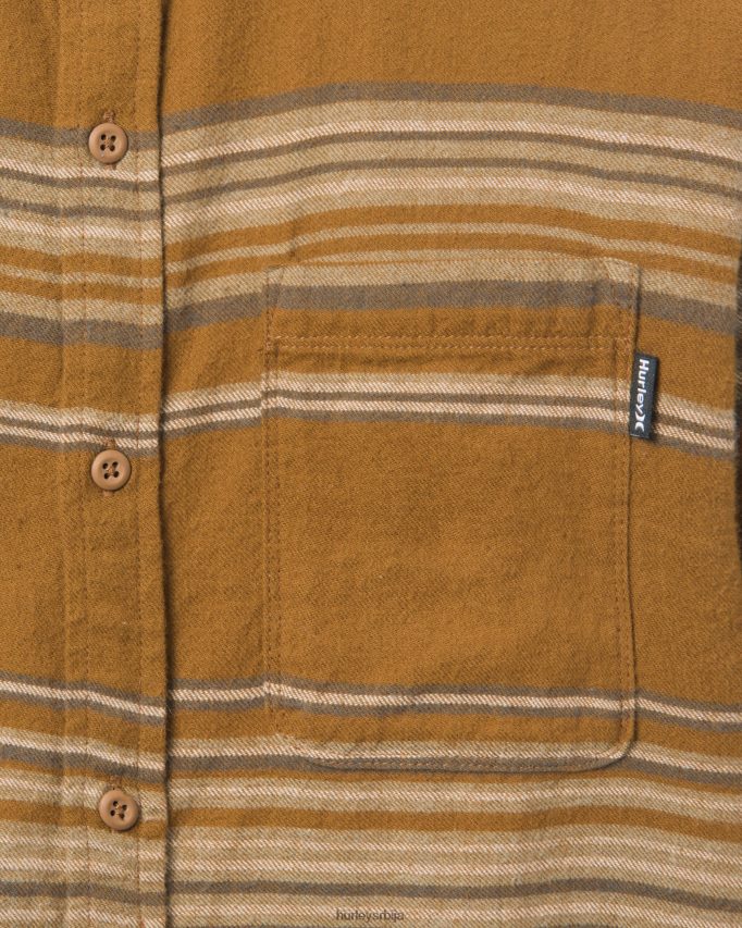 одећу ср Hurley мушкарци портланд органска фланелска кошуља бронзана 46R660331