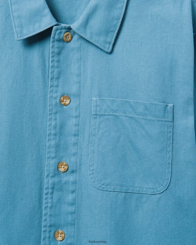 одећу ср Hurley мушкарци бикби платнена кошуља дугих рукава средње плава 46R660342