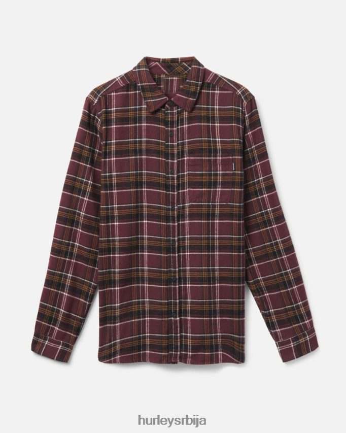 одећу ср Hurley мушкарци портланд органска фланелска кошуља браон 46R660366