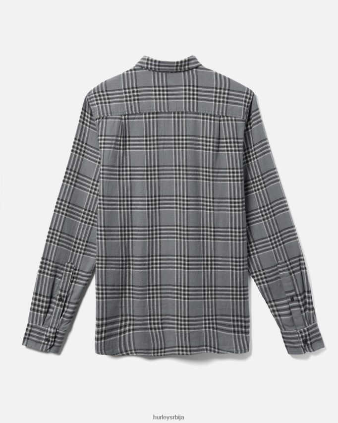 одећу ср Hurley мушкарци портланд органска фланелска кошуља камен сива 46R660372