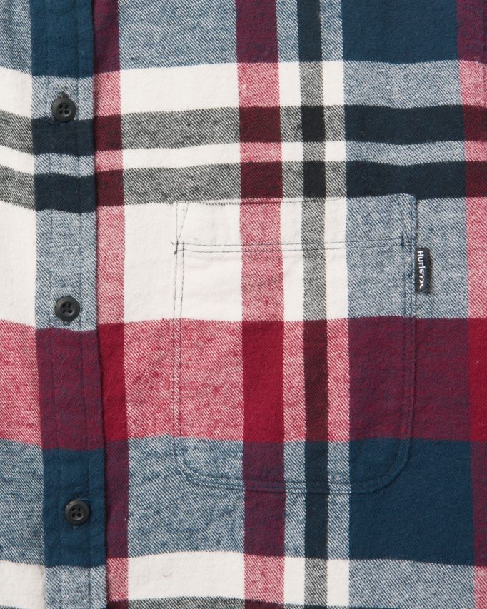 одећу ср Hurley мушкарци портланд органска фланелска кошуља права црвена 46R660376