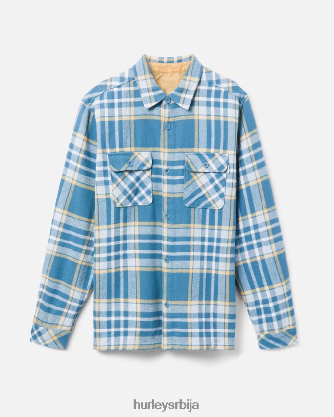 одећу ср Hurley мушкарци Санта Цруз Схорелине фланел средње плава 46R660397