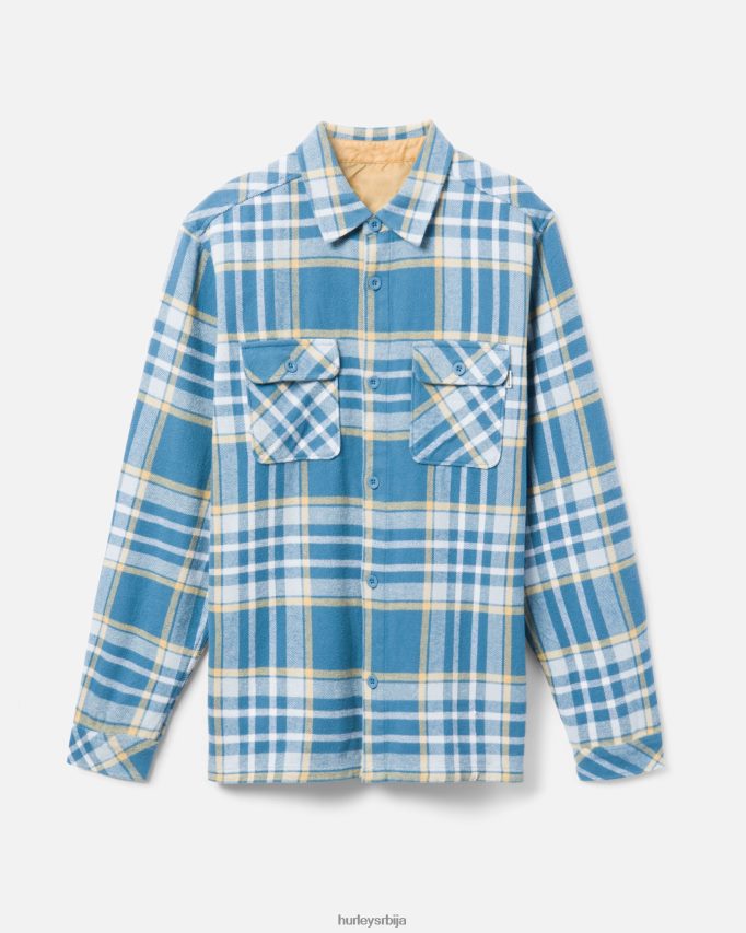 одећу ср Hurley мушкарци Санта Цруз Схорелине фланел средње плава 46R660397