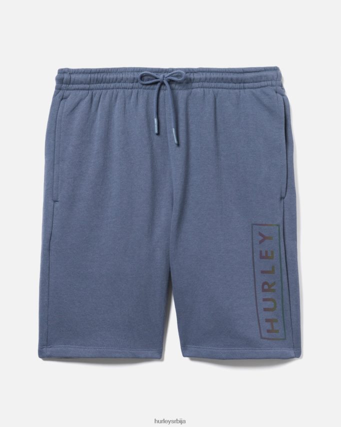 одећу ср Hurley мушкарци постоји кутија лого памук флис кратка тамно плава 46R66035