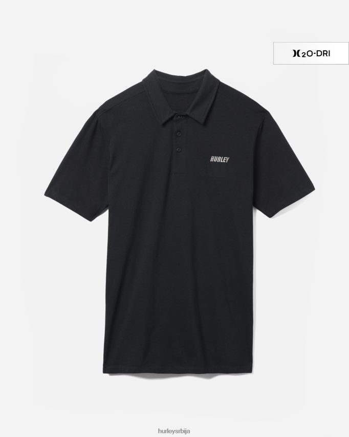 одећу ср Hurley мушкарци х2о-дри аце поло кратких рукава црн 46R660406