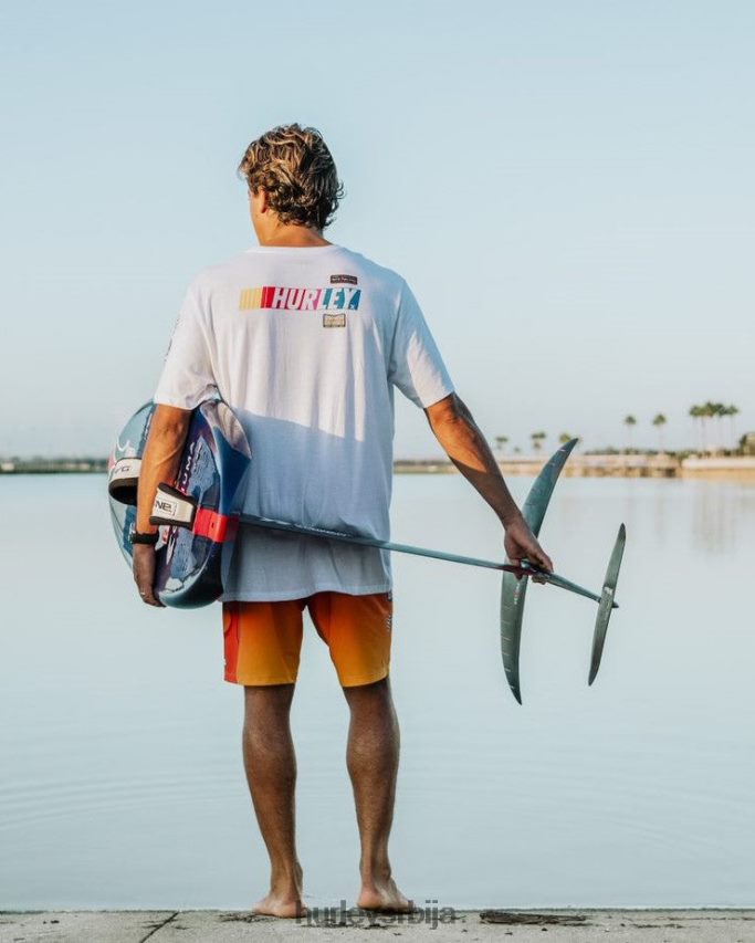 одећу ср Hurley мушкарци мајица кратких рукава насцар к свакодневна патцх бео 46R660261