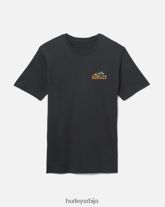 одећу ср Hurley мушкарци свакодневни дупли дланови кратких рукава црн 46R660291