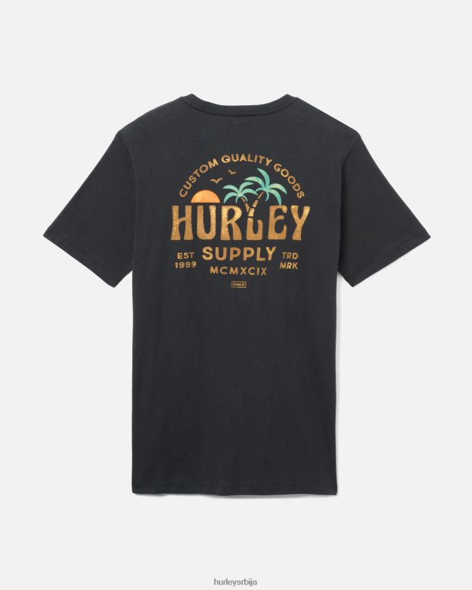 одећу ср Hurley мушкарци свакодневни дупли дланови кратких рукава црн 46R660291