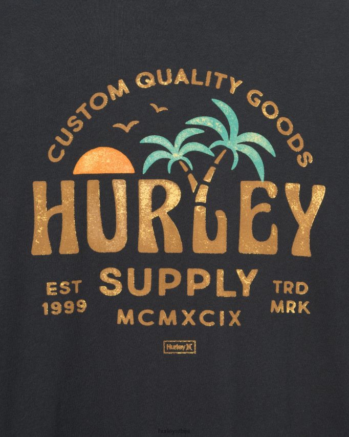 одећу ср Hurley мушкарци свакодневни дупли дланови кратких рукава црн 46R660291