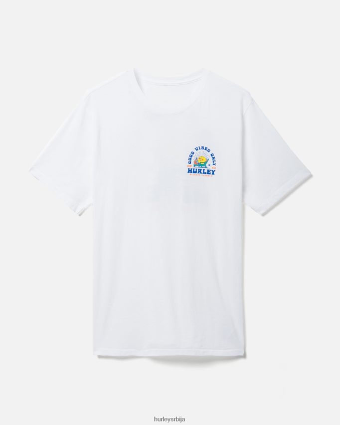 одећу ср Hurley мушкарци свакодневни опран одмор кратких рукава бео 46R660296