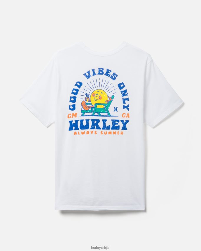 одећу ср Hurley мушкарци свакодневни опран одмор кратких рукава бео 46R660296