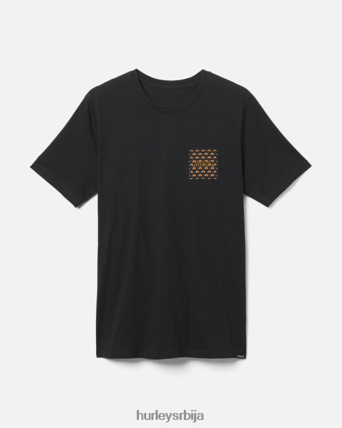 одећу ср Hurley мушкарци свакодневна мајица са четири угла црн 46R660300