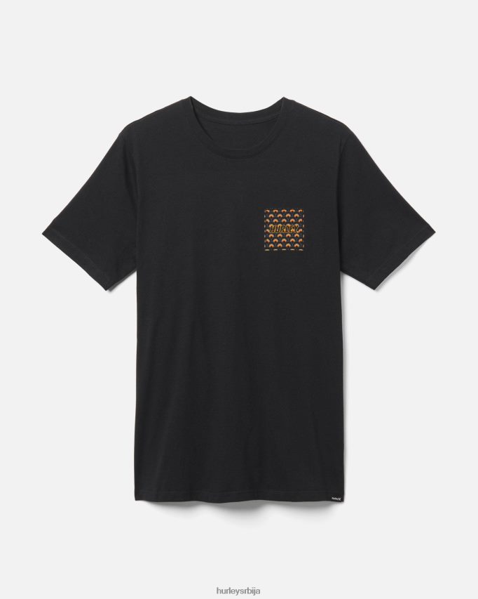 одећу ср Hurley мушкарци свакодневна мајица са четири угла црн 46R660300