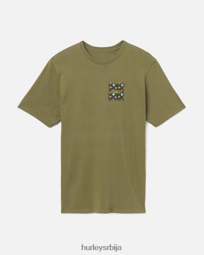 одећу ср Hurley мушкарци свакодневна мајица са четири угла маслина 46R660303