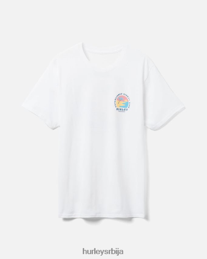 одећу ср Hurley мушкарци свакодневна рециклирана мајица изласка сунца бео 46R660309