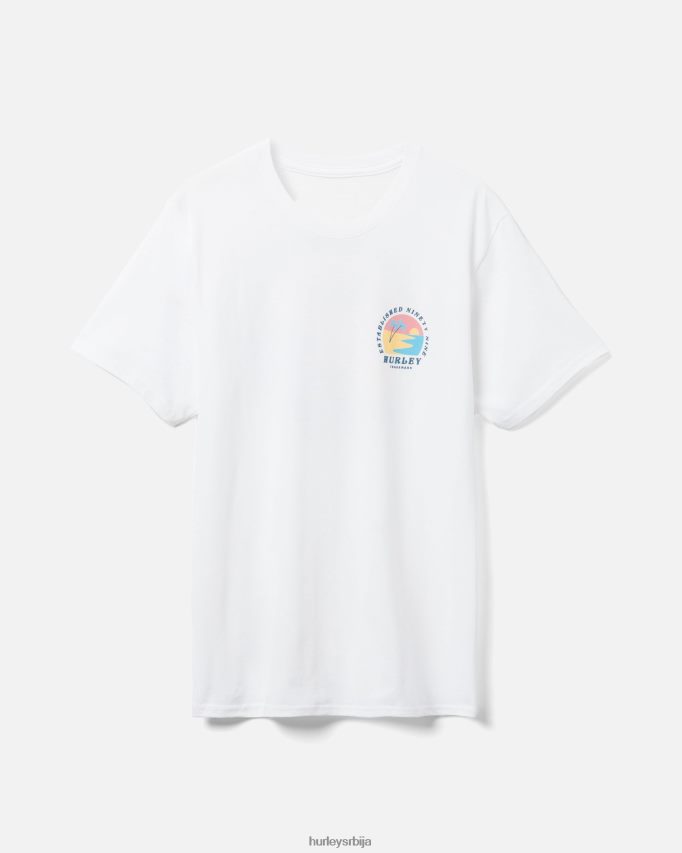 одећу ср Hurley мушкарци свакодневна рециклирана мајица изласка сунца бео 46R660309