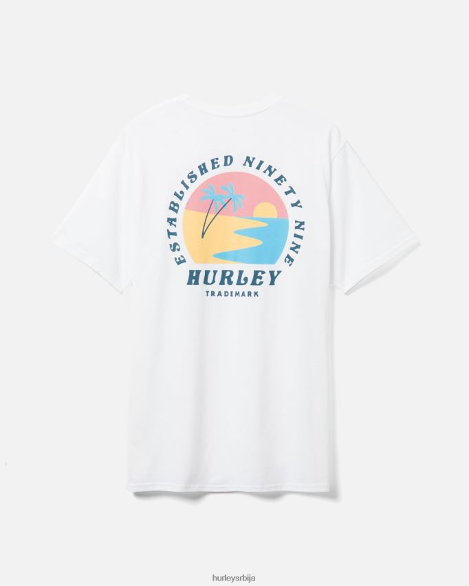 одећу ср Hurley мушкарци свакодневна рециклирана мајица изласка сунца бео 46R660309