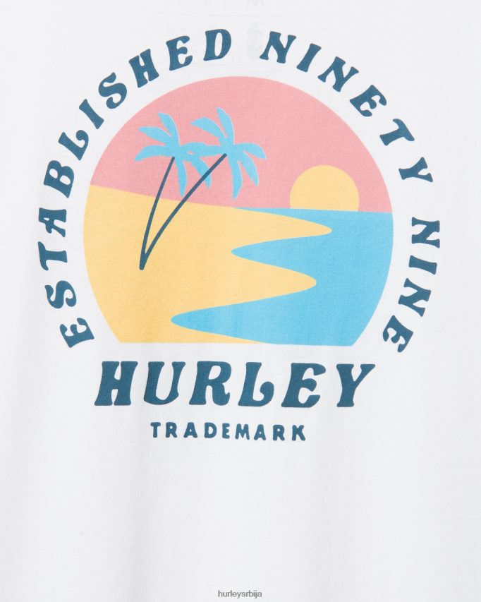 одећу ср Hurley мушкарци свакодневна рециклирана мајица изласка сунца бео 46R660309