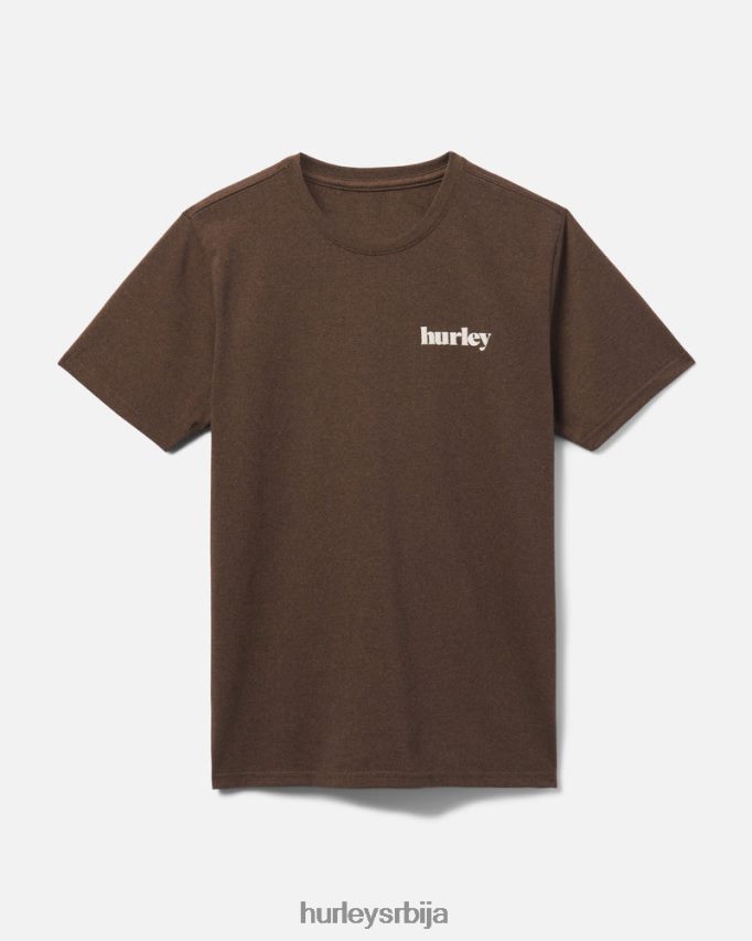 одећу ср Hurley мушкарци свакодневни рециклирани доњи пуф кратких рукава браон 46R660355