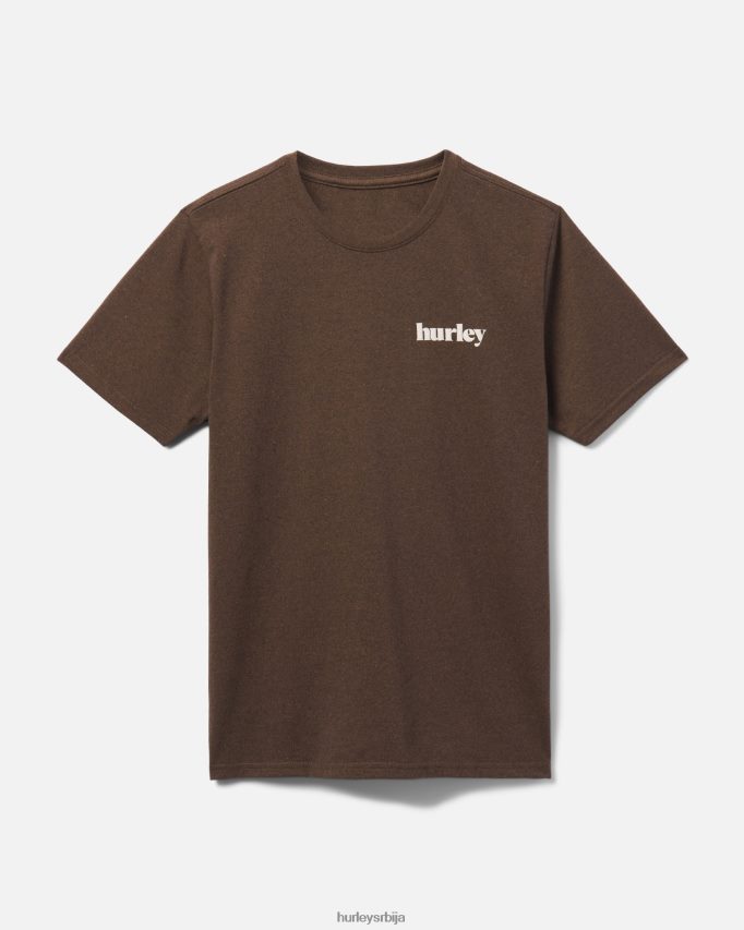 одећу ср Hurley мушкарци свакодневни рециклирани доњи пуф кратких рукава браон 46R660355