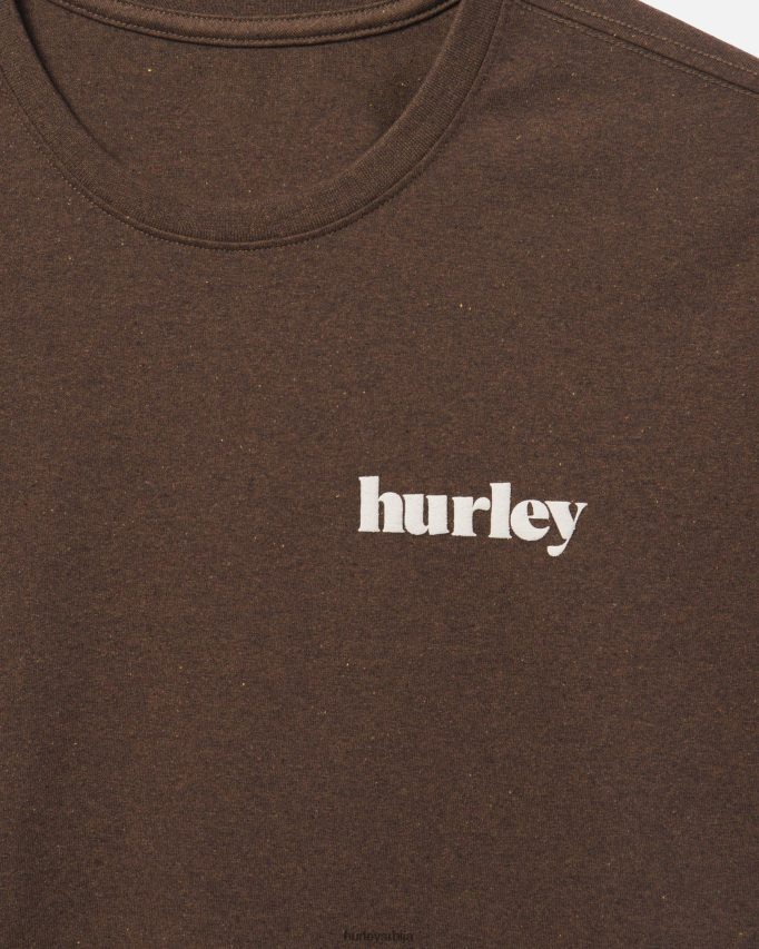 одећу ср Hurley мушкарци свакодневни рециклирани доњи пуф кратких рукава браон 46R660355